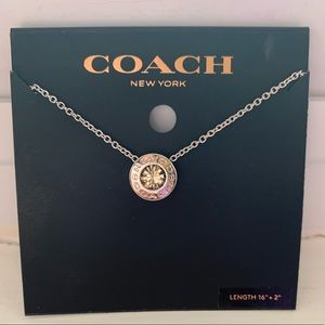 NWT Coach Silver Open Circle Strand Stone Necklace